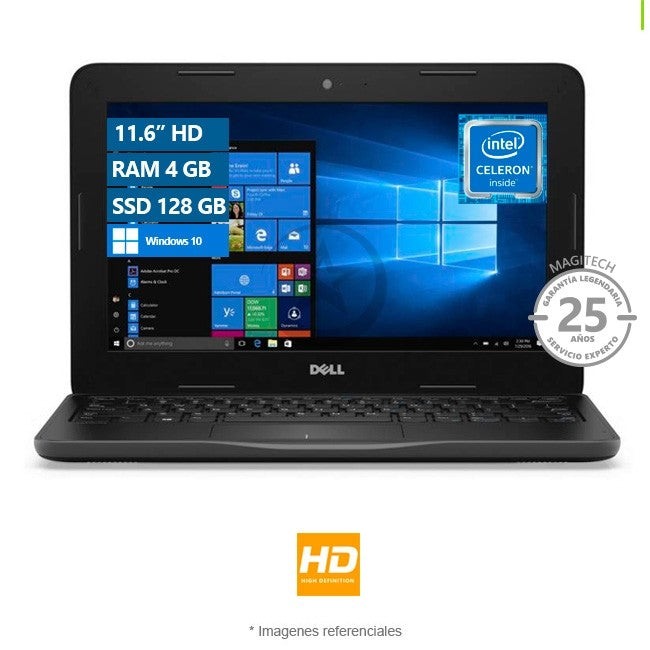 Laptop Dell Educativa Latitude 3190, Intel Celeron N4120/ RAM 4GB/ SSD 128GB/ 11.6" HD/ W10H