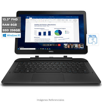 Convertible desmontable 2 en 1 Dell Latitude 13 7350 Core M 5Y71 1.2GHz, RAM 8GB, SSD 256GB, LED 13.3" Full HD Touch, Windows 10 Pro
