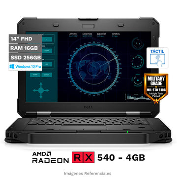 Laptop Dell Latitude 5420 Rugged Touch, Core i7-8650U Hasta 4.2 GHz, RAM 16GB, SSD 256 GB, Video 4GB AMD Radeon RX 540, Wi-Fi, LED 14" Full HD Touch, Windows 10 Pro