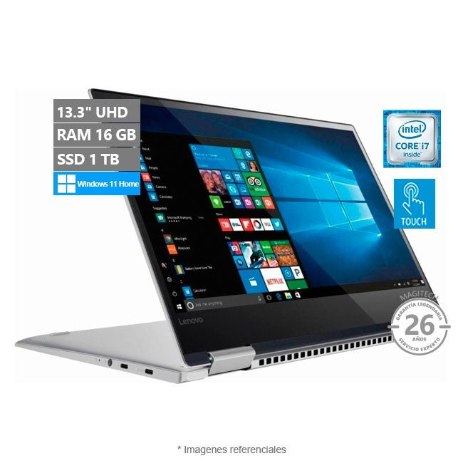 Convertible Lenovo Yoga 720-13IKB 2-en-1, Intel Core i7 8550U/ RAM 16GB/ SSD 1TB/ LED 13.3" 4K Touch/ W11H