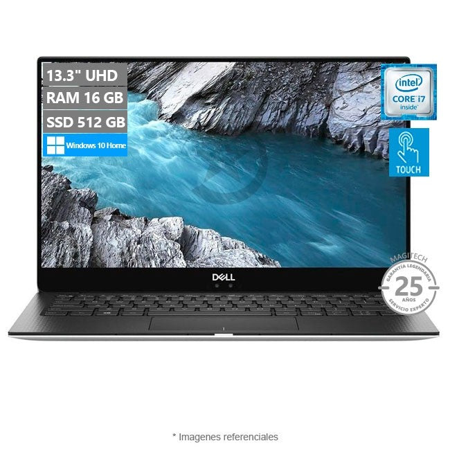 Laptop Dell XPS 13 9370 Ultrabook, Intel Core i7-8550U 1.8GHz, RAM 16Gb, SSD 512GB, LED 13.3" Ultra HD-4K InfinityEdge Touch, Windows 10 Home