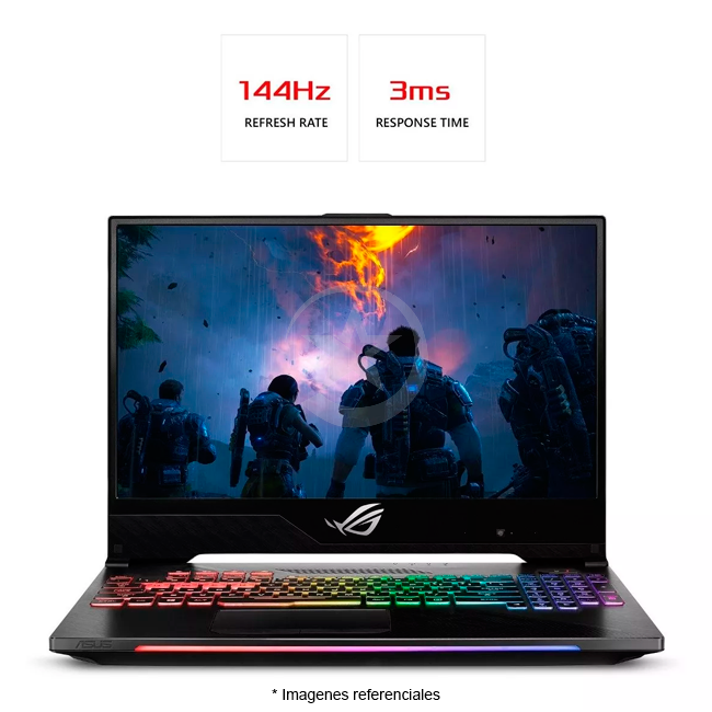 Laptop Asus ROG Strix Scar II GL504GW Gaming, Intel Core i7-8750H Hasta 4.1 GHz, RAM 32GB, SSD 1TB, 8GB NVIDIA GeForce RTX 2070, LED 15.6" FHD a 144Hz, Windows 10 Home