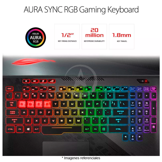 Laptop Asus ROG Strix Scar II GL504GW Gaming, Intel Core i7-8750H Hasta 4.1 GHz, RAM 32GB, SSD 1TB, 8GB NVIDIA GeForce RTX 2070, LED 15.6" FHD a 144Hz, Windows 10 Home