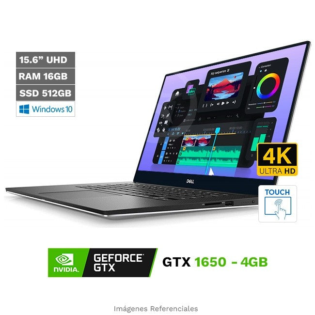 Laptop Dell XPS 15 7590 Intel Core i7-9750H Hasta 4.5 GHz, RAM 16GB, SSD 512GB, 4GB GeForce GTX 1650, LED 15.6" Táctil UHD 4K InfinityEdge, Windows 10 home