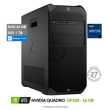 PC Workstation HP Z4 G4, Intel Xeon W-2155 Hasta 4.5 GHz, RAM 64GB, SSD 1TB,16 GB NVIDIA GP100, Windows 11 Pro