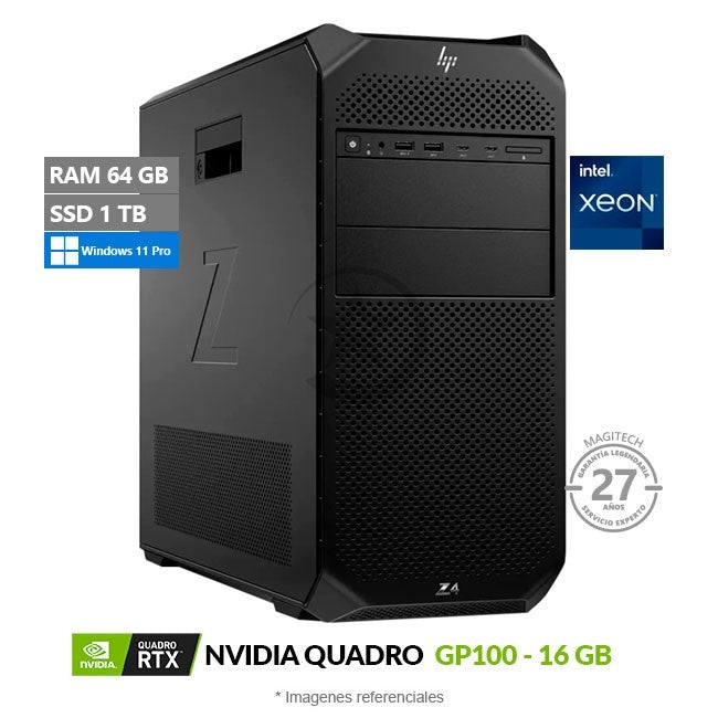 PC Workstation HP Z4 G4, Intel Xeon W-2155 Hasta 4.5 GHz, RAM 64GB, SSD 1TB,16 GB NVIDIA GP100, Windows 11 Pro