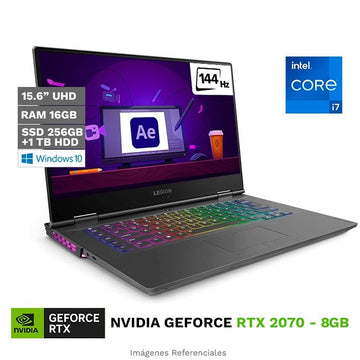 Laptop Lenovo Legion Y740 15 Gaming, Intel Core i7-9750H 2.6GHz, RAM 32GB, SSD 256GB + HDD 1TB, 8GB NVIDIA RTX 2070, LED 15.6" FHD a 144Hz, Windows 10 Home