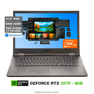 Laptop Lenovo Legion Y740 (17) Gaming, Intel Core i7-9750H 2.6GHz, RAM 16GB, SSD 512GB + HDD 1TB, 6GB NVIDIA GeForce RTX 2060, LED 17.3" FHD a 144Hz, Windows 10 Home