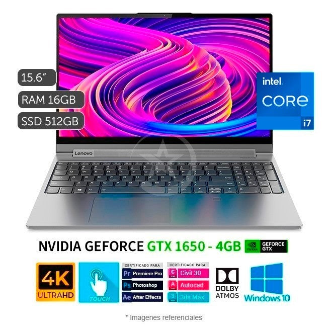 Convertible Lenovo Yoga C940-15IRH 2-en-1, Intel Core i7-9750H 2.6GHz, RAM 16GB, SSD 512GB, Video 4GB Nvidia GTX 1650, LED 15.6" UHD 4K Touch, Windows 10 Home