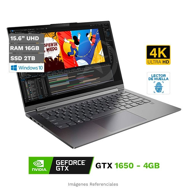 Convertible Lenovo Yoga C940-15IRH 2-en-1, Intel Core i9-9880H Hasta 4.8 GHz, RAM 16GB, SSD 2TB, 4GB NVIDIA GTX 1650, LED 15.6" UHD 4K, Windows 10 Home