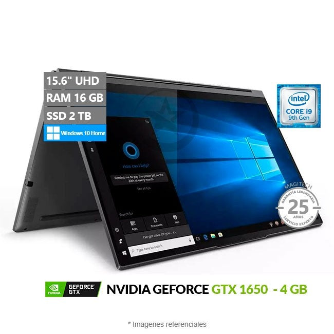 Convertible Lenovo Yoga C940-15IRH 2-en-1, Intel Core i9-9880H 2.3GHz, RAM 16GB, SSD 2TB, Video 4GB Nvidia GTX 1650, LED 15.6" Ultra HD 4K Touch, Windows 10 Home