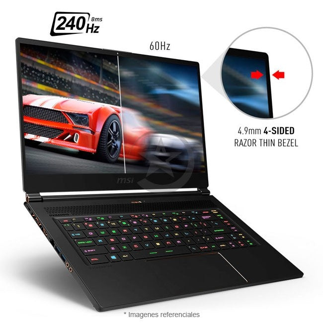 Laptop MSI GS65 Stealth Gaming, Core i7-9750H 2.6GHz, RAM 32GB, SSD 1TB, Video 6GB Nvidia RTX 2060, LED 15.6" Full HD a 240Hz, Windows 11 Home