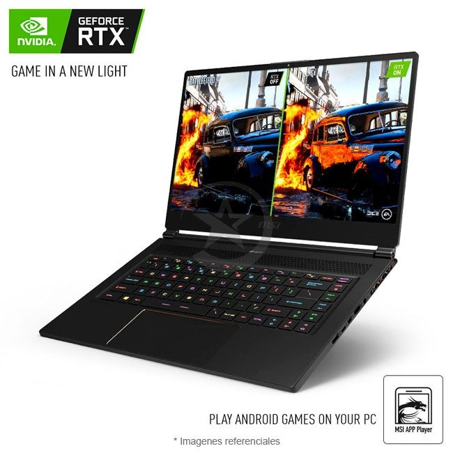 Laptop MSI GS65 Stealth Gaming, Core i7-9750H 2.6GHz, RAM 32GB, SSD 1TB, Video 6GB Nvidia RTX 2060, LED 15.6" Full HD a 240Hz, Windows 11 Home
