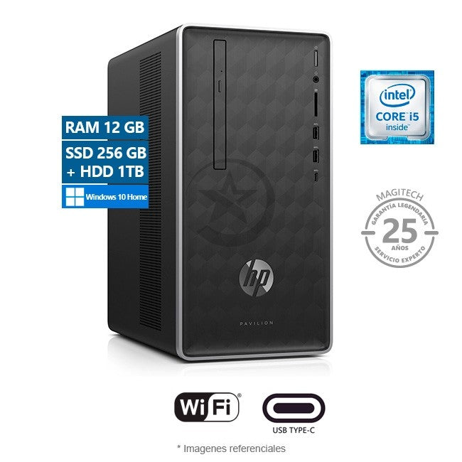 PC HP Pavilion 590-CTO Intel Core i5-8400 2.8GHz, RAM 12GB, SSD 256GB + HDD 1TB, Wi-FI, BT, DVD-RW, Windows 10 Home