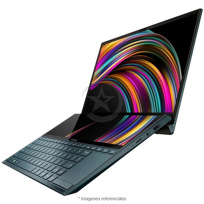 Laptop Asus ZenBook Duo 14 UX481FA, Core i7-10510U Hasta 4.9 GHz, RAM 8GB, SSD 512GB, Dos Pantallas: LED 14" FHD Touch 100% sRGB + ScreePad Plus 12.6", Windows 11 Home