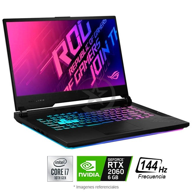 Laptop Asus ROG Strix G15 - G512LV Gaming, Intel Core i7-10750H 2.6GHz, RAM 16GB, SSD 512GB, Video 6GB Nvidia RTX 2060, LED 15.6" Full HD a 144Hz, Windows 10 Home