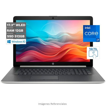 Laptop HP 17-BY1023 Touch Intel Core i7-8565U Hasta 4.6 GHz, RAM 12GB, Sólido SSD 512GB PCIe, DVD-RW, LED 17.3" HD+ Táctil, Windows 10 Home