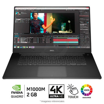 Laptop Dell WorkStation Precision 5510, Intel Core i7-6820HQ 2.3GHz, RAM 16GB, SSD 512GB, Video 2GB NVIDIA Quadro M1000M, LED 15.6" 4K UHD, Windows 10 Pro