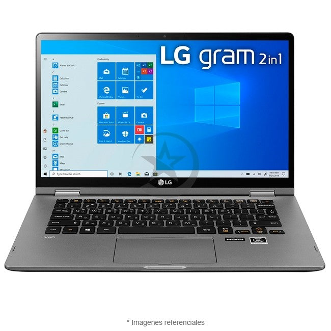 Convertible LG Gram 14 Ultra-Lightweight 2-en-1, Intel Core i7-10510U Hasta 4.9 GHz, RAM 16GB, SSD 512GB, LED 14" Full HD Touch 96% sRGB, Windows 11 Home + Lápiz Stylus