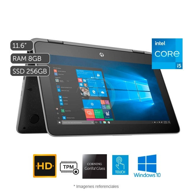 Convertible HP ProBook x360 11 G4 2-en-1, Intel Core i5-8200Y Hasta 3.9 GHz, RAM 8GB, SSD 256GB, LED 11.6" HD Touch, Windows 10 Home