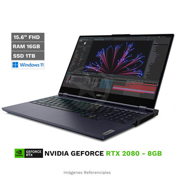 Laptop Lenovo Legion 7 15IMH05H Gaming, Intel Core i7-10750H Hasta 5.0 GHz, RAM 16GB, SSD de 1TB PCIe, Video 8 GB NVIDIA RTX 2080 Super, LED 15.6" Full HD a 240Hz HDR 400, Windows 10 Home