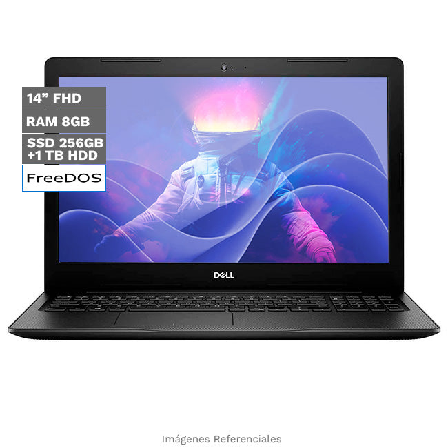 Laptop Dell Inspiron 15 3593, Intel Core i3-1005G1 Hasta 3.4GHz, RAM 8 GB, HDD 1TB + SSD 256GB, DVD RW, LED 15.6" FHD, FreeDos