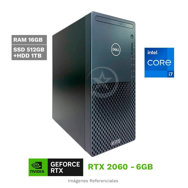 PC Dell XPS 8940 Intel Core i7-10700F Hasta 4.8 GHz, RAM 16GB, SSD 512GB + HDD 1TB, 6GB NVIDIA GeForce RTX 2060, Wi-Fi, DVD, Windows 11 Home