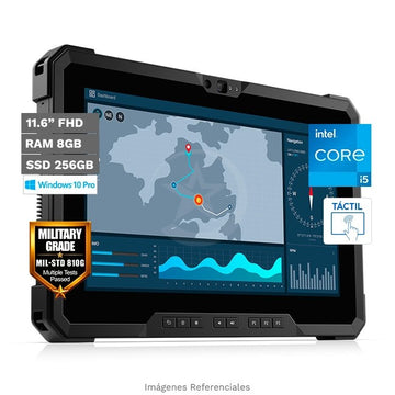 Tablet Dell Industrial Latitude 7220 Rugged Extreme 12, Intel Core i5-8365U Hasta 4.1 GHz, RAM 8GB, SSD 256GB, LED 11.6" Full HD Touch con 1000 nits, Windows 10 Pro