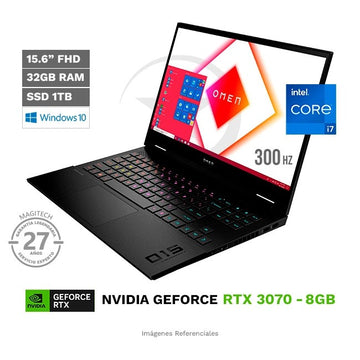 Laptop HP Omen 15-EK1013UP Gaming, Intel Core i7-10750H 2.6GHz, RAM 32GB, SSD 1TB, Video 8GB Nvidia RTX 3070, LED 15.6" Full HD G-Sync a 300Hz, Windows 10 Home