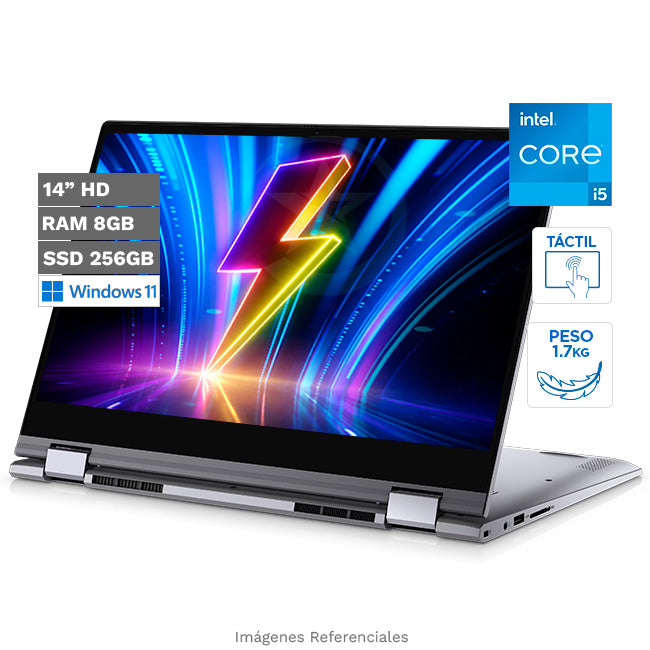 Convertible Dell Inspiron 14 5406 2-en-1, Intel Core i5-1135G7 2.4GHz, RAM 8GB, SSD 256GB, LED 14" HD Touch, Windows 10 Home