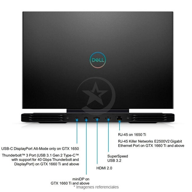 Laptop Dell G7 15-7500 Gaming, Core i7-10750H 2.6GHz, RAM 32GB, SSD 1TB, Video 8GB Nvidia RTX 2070 Max-Q, LED OLED 15.6" Ultra HD 4K 100% DCI-P3, Windows 11 Pro