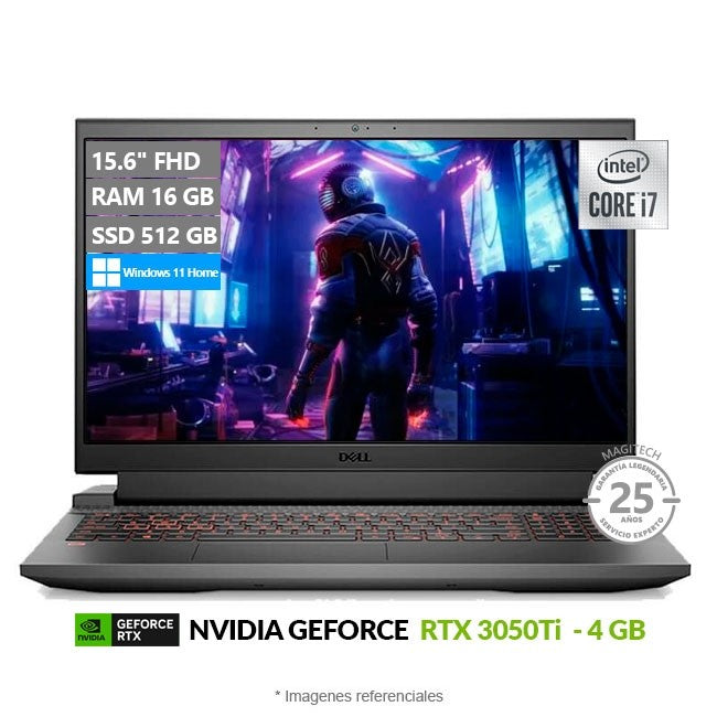 Laptop Dell G5 5510 Gaming, Core i7-10870H Hasta 5.0GHz, RAM 16GB, SSD 512GB, Video 4GB NVIDIA GeForce RTX 3050Ti, LED 15.6" Full HD, Windows 11 Home