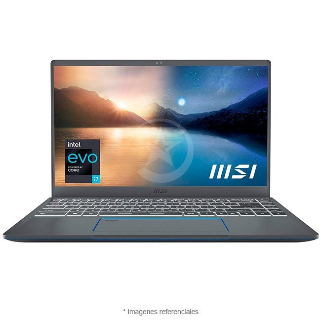 Ultrabook MSI Prestige 14 Evo A11M, Core i7-1185G7 Hasta 4.7 GHz, RAM 16GB, SSD 512GB, LED 14" FHD, Peso 1.2Kg, Windows 11 Home