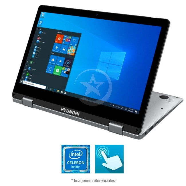 Convertible Hyundai HyFlip 2 en 1, Intel Celeron N3350 1.10GHz, RAM 4GB, SSD 192GB, LED 11.6" HD, Windows 10 Pro. Peso 1.1 Kg
