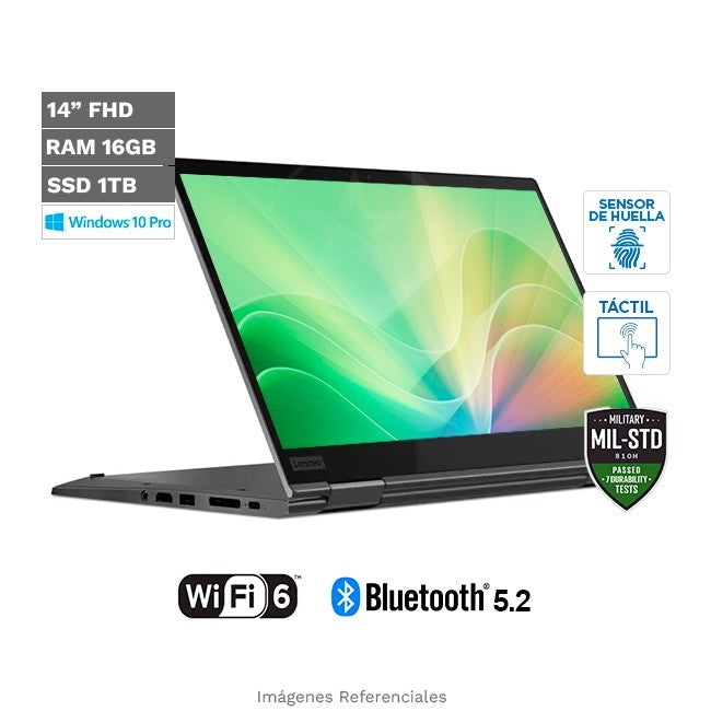 Convertible 2.-en-1 Lenovo ThinkPad X1 Yoga 5th Gen (14") Intel Core i7-10510U Hasta 4.9 GHz, RAM 16GB, SSD 1TB,, LED 14'' FHD Táctil, Windows 11 Pro + Lápiz