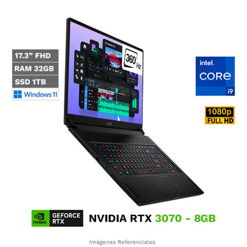 Laptop MSI GS76 Stealth 11UG Gaming, Core i9-11900H 2.5GHz, RAM 32GB, SSD 1TB, Video 8GB Nvidia RTX 3070, LED 17.3" FHD a 360Hz, Windows 11 Home