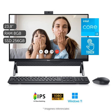PC All-in-One Dell Inspiron 24-5400 Touch, Core i3-10110U Hasta 4.10 GHz, RAM 8GB, SSD 256GB, LED 23.8" FHD Táctil, Windows 11 Home