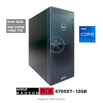PC Dell XPS 8940 Intel Core i7-10700F Hasta 4.8 GHz, RAM 16GB, SSD 512GB + HDD 1TB, 12GB AMD Radeon RX6700XT, Wi-Fi, DVD, Windows 11 Home