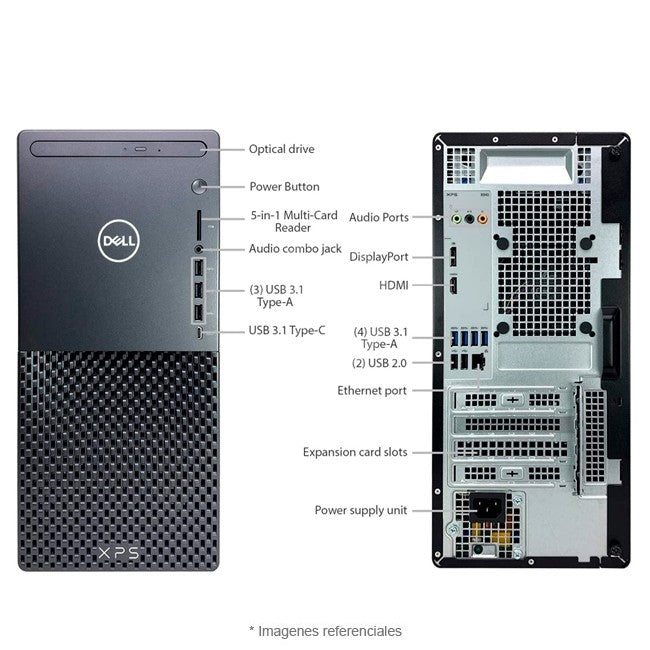 PC Dell XPS 8940 Intel Core i7-10700F Hasta 4.8 GHz, RAM 16GB, SSD 512GB + HDD 1TB, 12GB AMD Radeon RX6700XT, Wi-Fi, DVD, Windows 11 Home