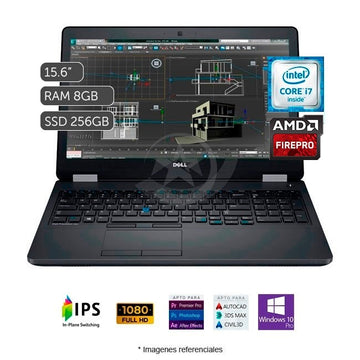 Laptop Dell WorkStation Precision 3510 Touch, Core i7-6820HQ 2.3GHz, RAM 16GB, SSD 512GB, 2GB AMD FirePro W5130M, Pantalla Táctil de 15.6" Full HD, Windows 10 Pro