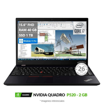 Laptop Lenovo Workstation ThinkPad P15s, Intel Core i7-10510U Hasta 4.9 GHz, RAM 40GB, SSD 1TB, Video 2GB NVIDIA P520, LED 15.6" Full HD, Windows 11 Pro