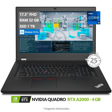 Laptop Workstation Lenovo ThinkPad P17 Gen 2, Intel Core i9-11950H Hasta 5.0 GHz, RAM 32GB, SSD 1TB, 4GB NVIDIA Quadro RTX A2000, LED 17.3" FHD 100% sRGB, Windows 11 Pro