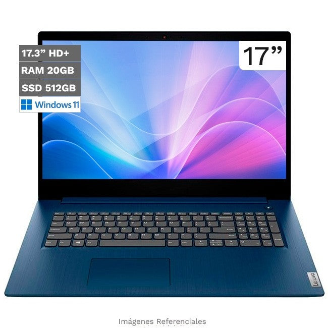 Laptop Lenovo IdeaPad 3 (17), Intel Core i5-1035G1 Hasta 3.6GHz/ RAM 20GB/ SSD 512GB/ 17.3" HD+/ W10H