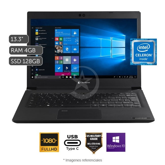 Laptop Toshiba Dynabook Portege A30-G, Intel Celeron 5205U/ RAM 8GB/ SSD 128GB/ 13.3" FHD/ W11P