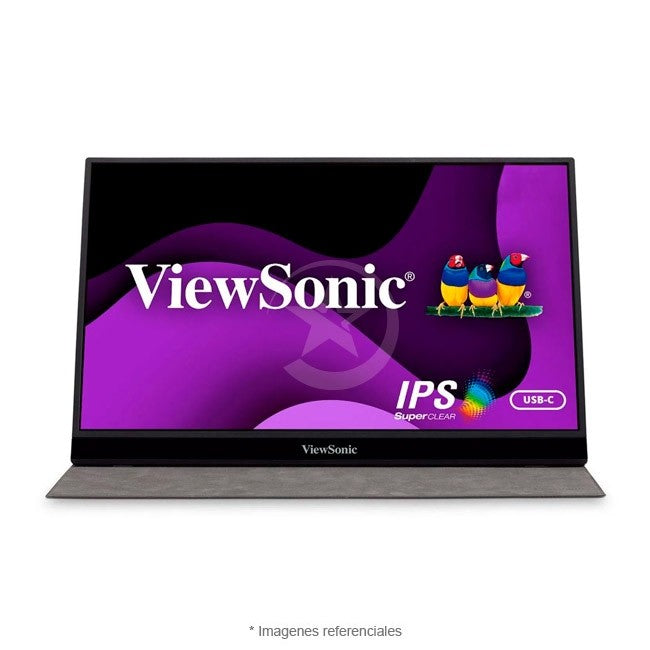 Monitor ViewSonic VG1655 Portable, 16" Full HD (1920x1080) con Panel IPS, USB-C, Mini-HDMI, Compatible con Windows, macOS, Chrome OS y Android. Peso: 0.99 kg + Premium Cover de REGALO