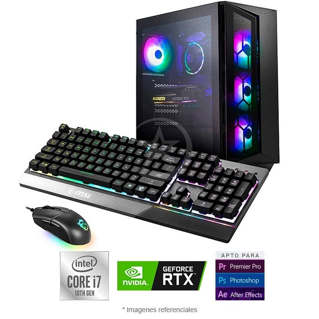 PC MSI Aegis R10SD Gaming, Intel Core i7-10700F Hasta 4.8 GHz, RAM 32GB, SSD 1TB, 8GB NVIDIA GeForce RTX 2070 SUPER, Wi-Fi, Windows 11 Pro