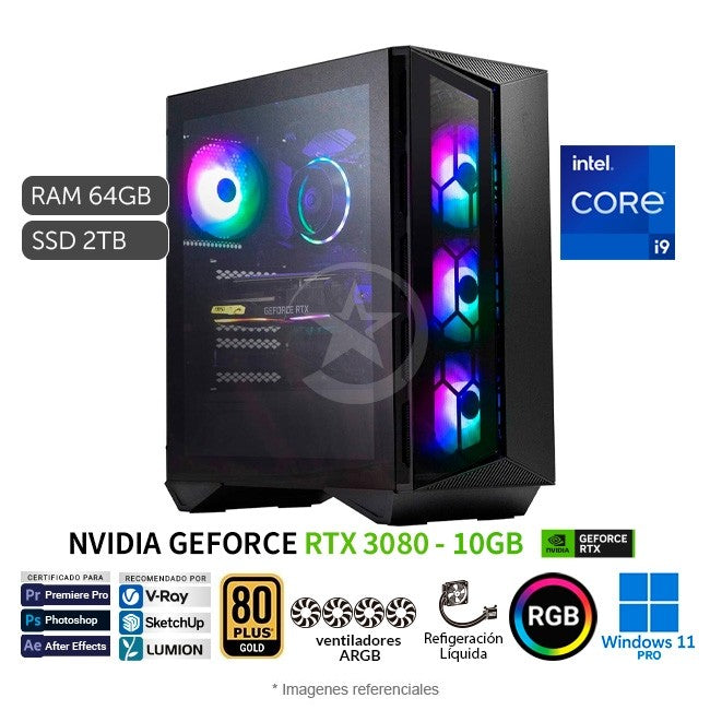 PC MSI Aegis R10SD Dominator Gaming, Intel Core i9-10900K 3.7 GHz, RAM 64GB, SSD 2TB + HDD 2TB, Video 10GB NVIDIA RTX 3080, Enfriamiento Liquido, Wi-Fi, BT, Windows 11 Pro
