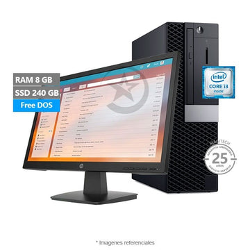 PC MAGIC BasicBox Slim Duo, Intel Core i3 7100 3.9 GHz/ RAM 8GB/ SSD 240GB/ USB 3.0/ Monitor 21.5'', Teclado y mouse