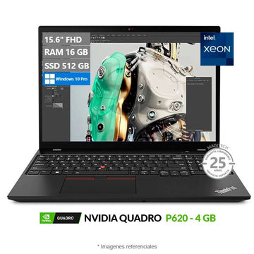 Laptop Lenovo Workstation ThinkPad P15v Gen 1, Xeon W-10855M Hasta 5.1 GHz, RAM 32GB, SSD 1TB, Video 4 GB NVIDIA Quadro P620, LED 15.6" Full HD, Windows 10 Pro