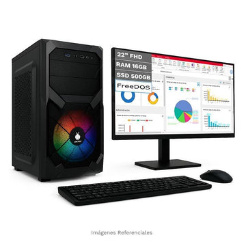Combo PC MAGIC Executive, Intel Core i5 8400 Hasta 4.0 GHz, RAM 16GB, SSD 500GB, Wi-Fi, Monitor 22'' FHD, Teclado y mouse